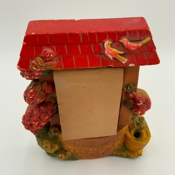 VINTAGE 1953 MILLER STUDIO CHALKWARE WISHING WELL NOTE PAD HOLDER ORG PAD - Picture 3 of 10